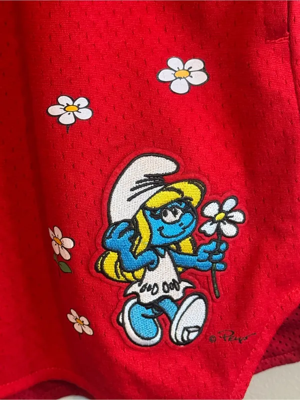 The Smurfs Smurfette Red Mesh Athletic Shorts Size L Cartoon‎ - Image 4