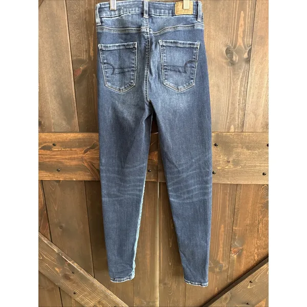 American Eagle‎ AE Next Level Stretch Curvy High Rise Jegging Dark Wash Size 0 - Image 3