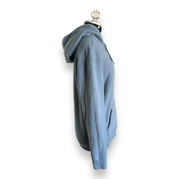 Hollister Womens Hoodie Sz XS Blue Cursive Logo Solid Kangaroo Pocket Drawstring - Image 5