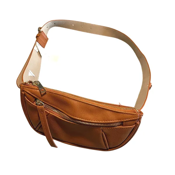 RN 67508 Belt Bag Womens M Cognac Brown Minimalist Vegan Saffiano Fanny Pack - Image 2
