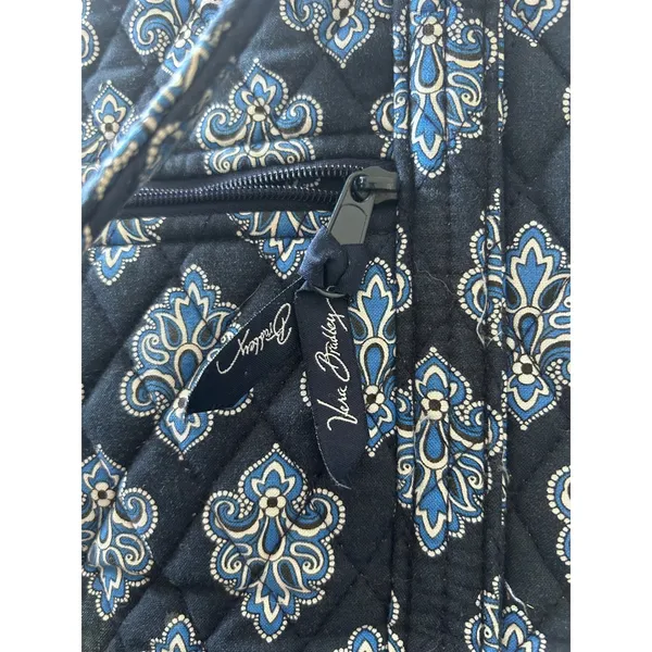 Vera Bradley Tote Bag Womens Large Blue Night and Day Quilted Cotton Excellent - Image 5