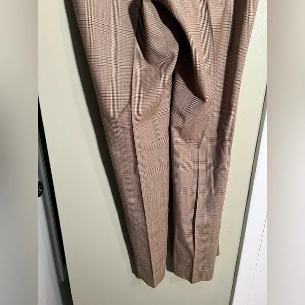 346 Brooks Brothers Women's Size 4 Wool Trousers Dress Pants Brown Tan Plaid - Image 7
