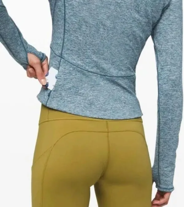 Lululemon Size 2 Always Alert 1/2 Zip Heathered Petrol Blue - Image 3