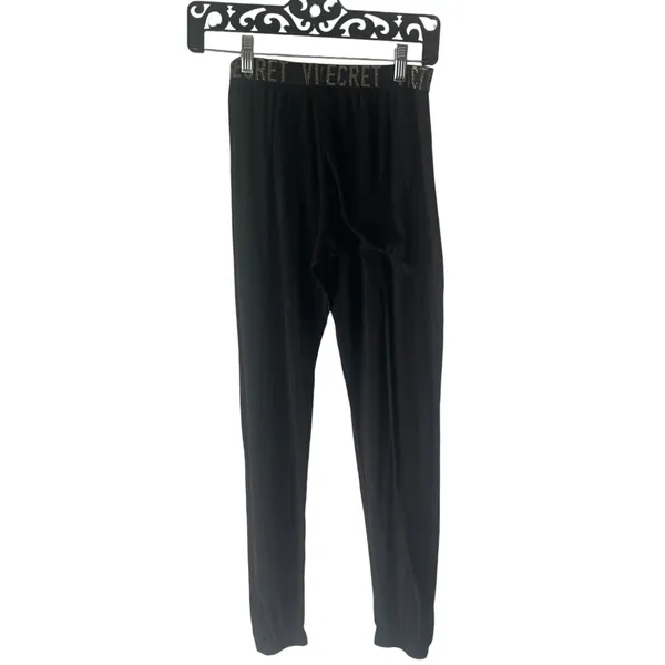 Victoria's Secret Women's Size XS Black Thermal Black Gold Loungewear Leggings‎ - Image 6