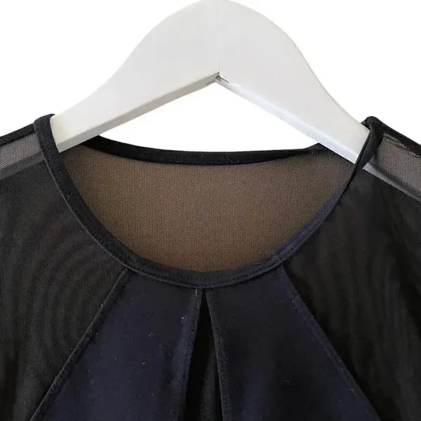 Abercrombie & Fitch Black Soft Long Sleeves Mesh Square Neck Bodysuit SZ S #1112 - Image 2