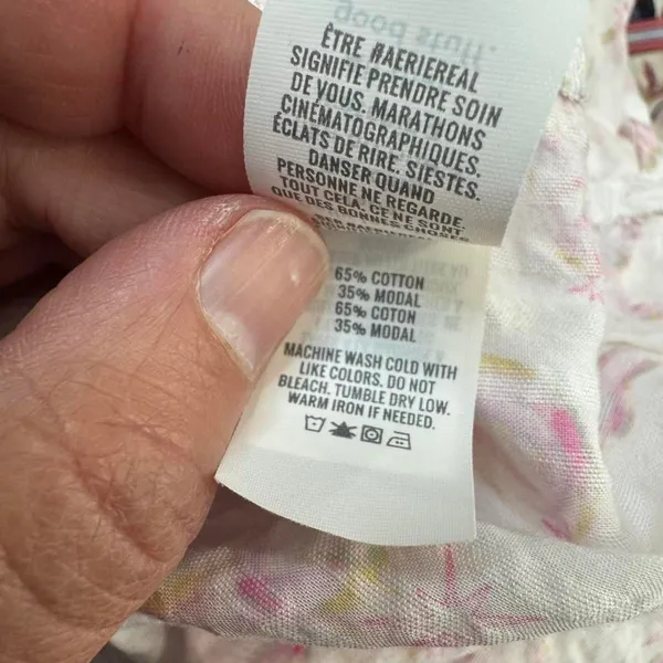 Aerie Wicked Shirt XL Pink White Button Up Seersucker Romantic Floral Indie New - Image 7