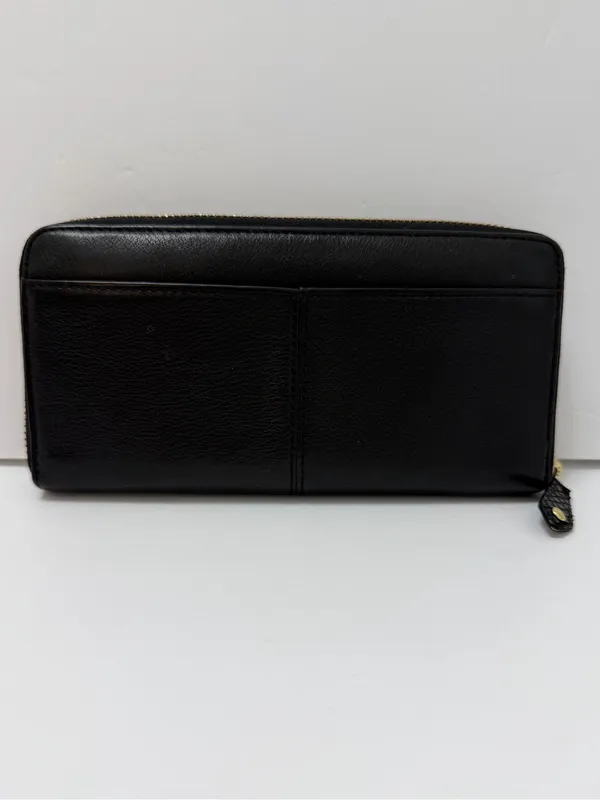 Coach Ashley Zip Around Accordion Leather Wallet Black - Image 3