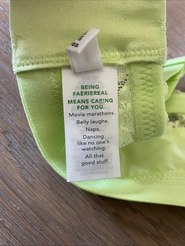 Aerie Lace Detail Non Padded Bra, Lime Size XL - Image 7