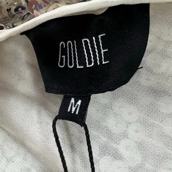 Goldie Twilight Camisole Top Womens M Silver Cream Sequin Sparkles‎ Shimmer Glam - Image 13