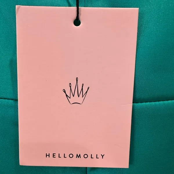 Hello Molly Luxury Affair Satin Maxi Dress Off Shoulder Green 8 Prom Wedding - Image 12