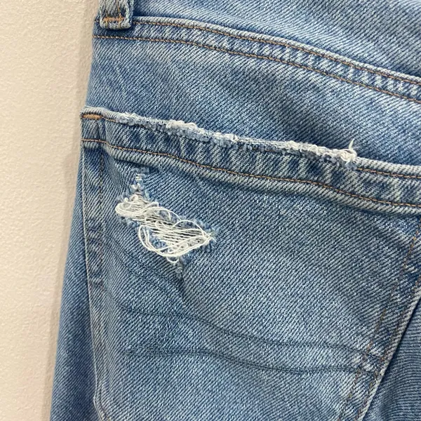 American Eagle Jeans Blue 90's‎ Low Rise Skinny Kick Distressed Sz 00 - Image 7