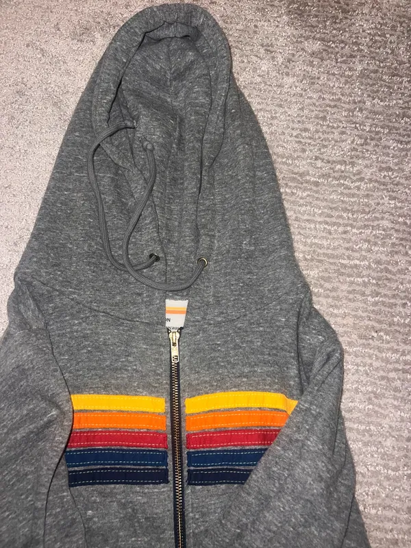 Aviator Nation Hoodie Zip-Up 5 Stripe - Image 3
