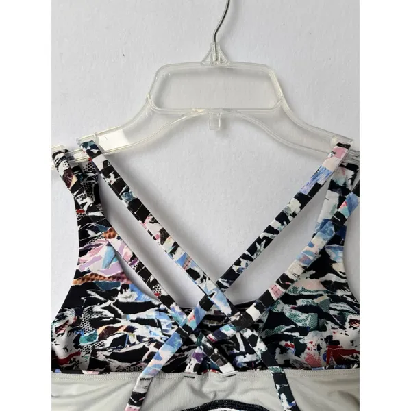 Lululemon Size 6 Multicolor Energy Bra Longline Strappy Sports Bra With Crisscro - Image 9
