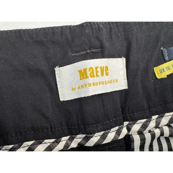 Anthropologie Maeve The Naomi Pants Sz 12 Black High Rise Wide Leg Utility - Image 5