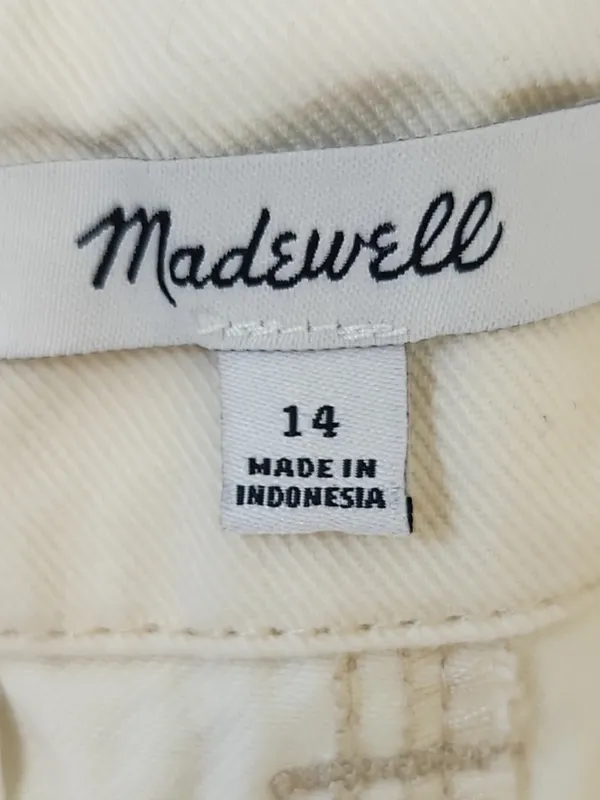 Madewell Relaxed Chino Pants Antique Cream High Rise Wide Leg Size 14 - Image 5