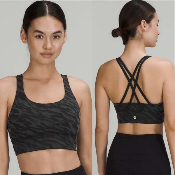 Lululemon Lunar New Year Energy Longline Sports Bra‎ Black Leopard Athletic 12 - Image 2
