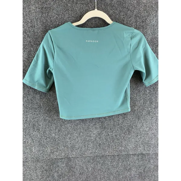 Paragon Active Top Cropped Tee Nylon Spandex Short Sleeve Green Size Large - Image 8