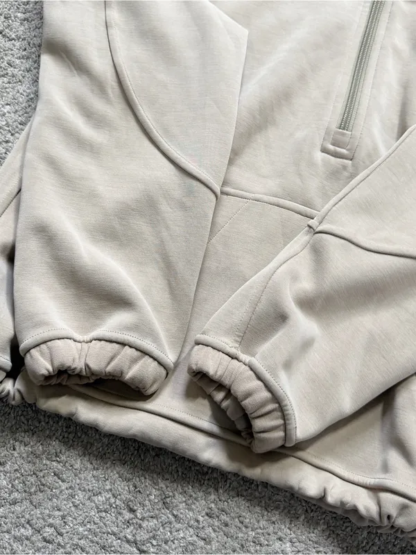 Lululemon Women’s Lululemon Brushed Softstreme Half Zip in Riverstone 4 - Image 8