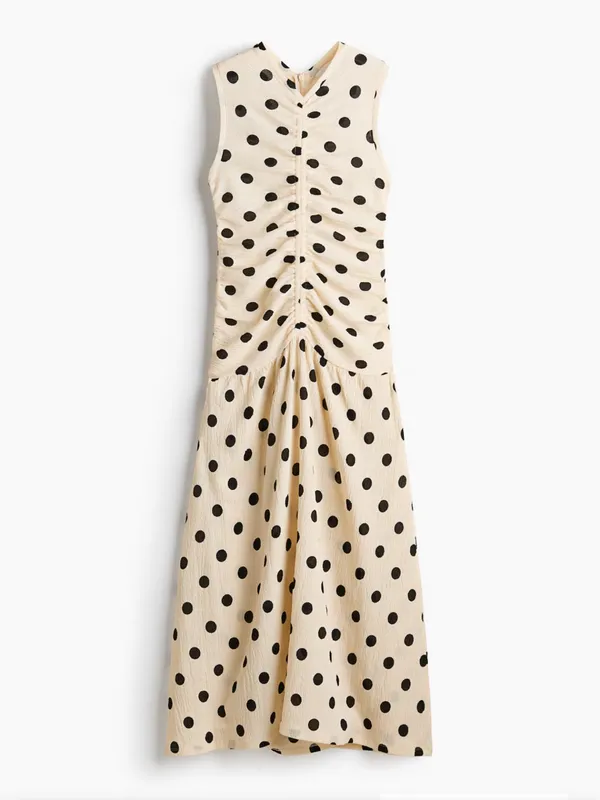 H&M Cream Maxi Dress with Black Polka Dots - Image 4