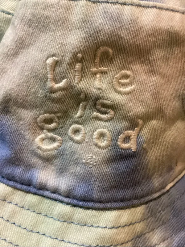 Life Is Good Pastel Tie-Dye Bucket Hat with White Embroidery - Image 4