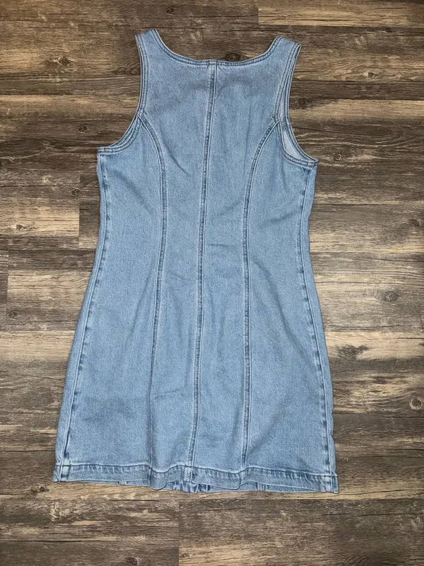 American Eagle NWOT Denim Pinafore Mini Dress - Image 4