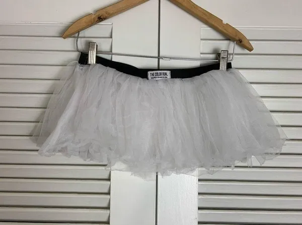 Wos The Color Run Short stretch mini white tutu - Image 2