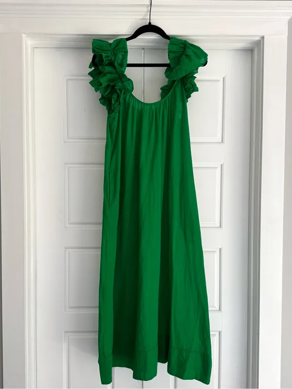 The GREAT Ruffle Green Cover-Up Dress -size small - Image 2