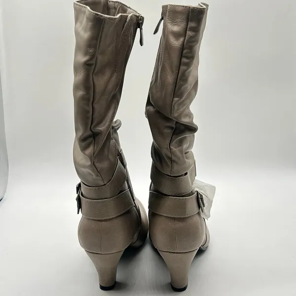 Forever Boots Womens‎ 10 Tan Bibi-5 Kitty Heel Calf High Riding Boots NEW - Image 5