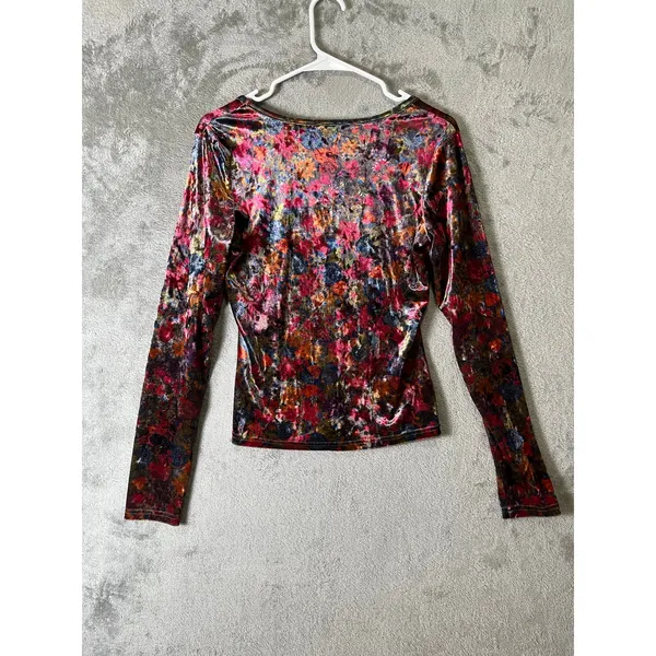 Natural Life Velvet Floral Top Medium‎ Whimsigoth Dark Floral Boho Romantic - Image 6