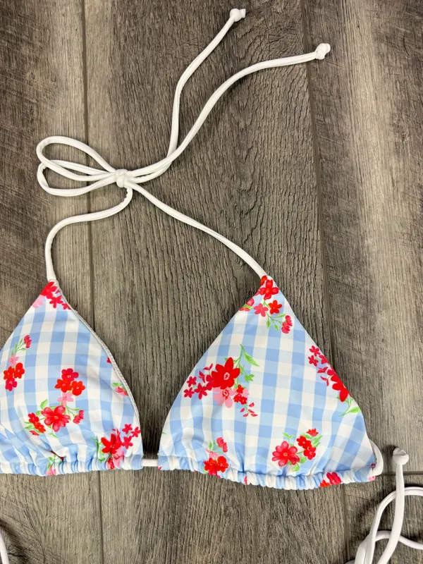 White Fox Blue Gingham Bikini Set  - Image 6