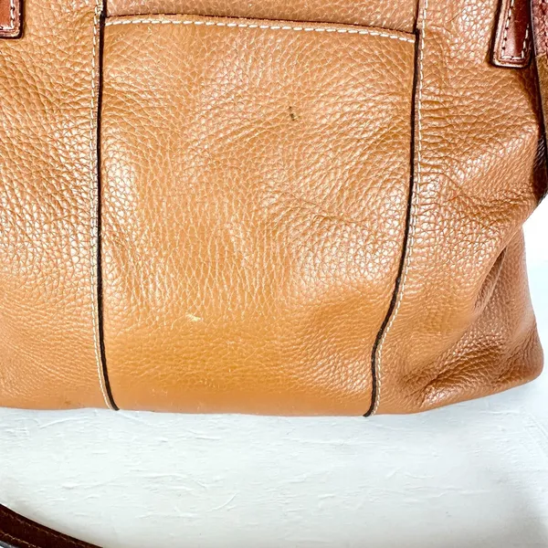 Dooney & Bourke Pebble Grain Lexington Tote Handbag Leather Caramel Brown - Image 3