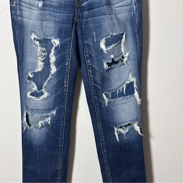 American Eagle Women Denim Blue Destroy Jeans jeggings size‎ 00 - Image 3