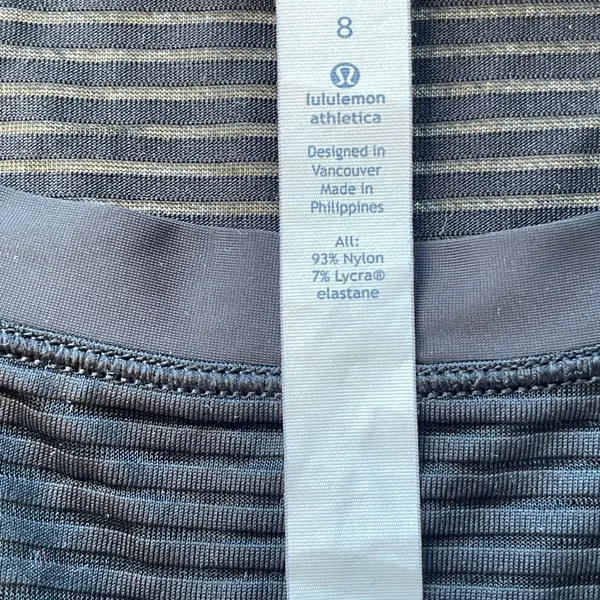 Lululemon see through Black Striped Women's Top grunge chic modern size 8 - Image 6