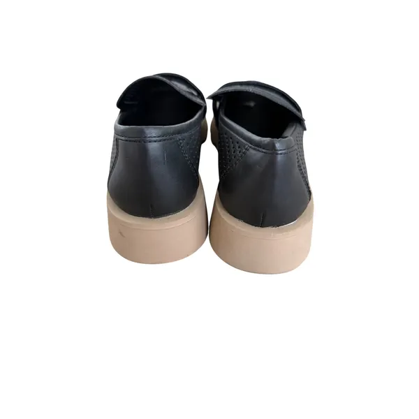 Dolce Vita Black‎ Perforated Leather Lug Sole Penny Loafers Size 8.5 - Image 5