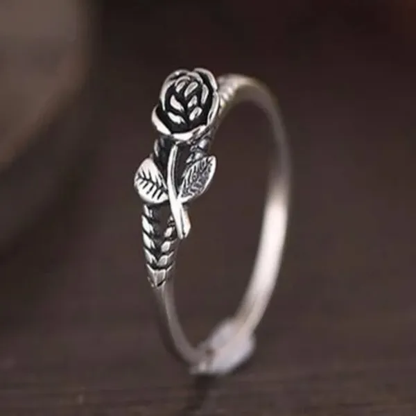 Gorgeous Rose Antique Silver ring - Image 3