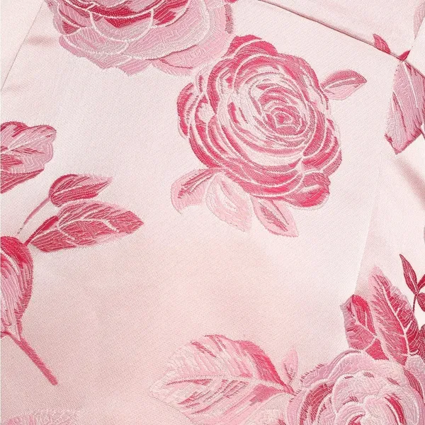 LULU’S Brighter Side Pink Floral Satin Jacquard Mini Dress - Image 6