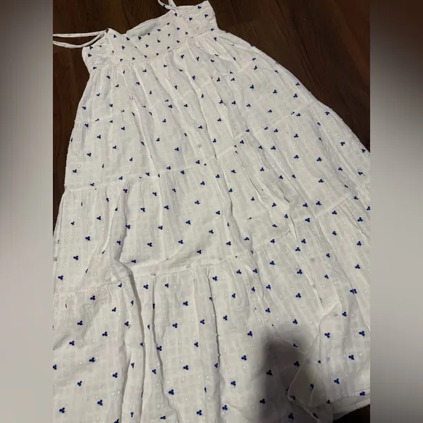 ZARA WOMAN WHITE NAVY EMBROIDERED maxi dress blog fav spring M boho cottage $98 - Image 12