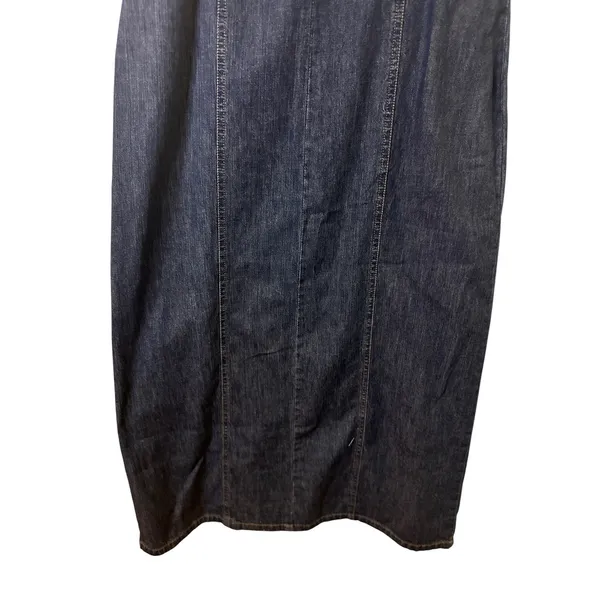 Old Navy Dark Blue Sleeveless Soft Denim Maxi Dress Women Sz 4 - Image 3
