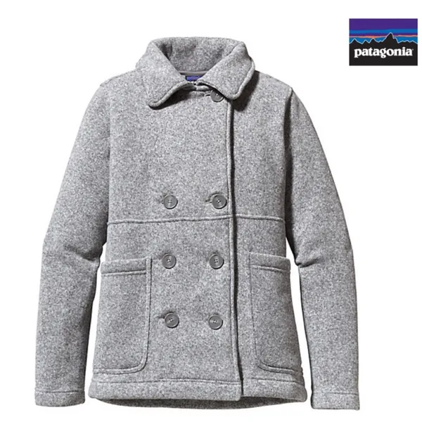PATAGONIA Better Sweater Peacoat Double Breasted Jacket Women's Size Small - Image 2