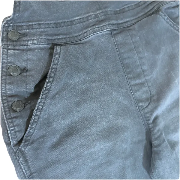 Arizona Jean Co Womens Black Distressed Denim Overalls Knee Slits Bib Size S - Image 6