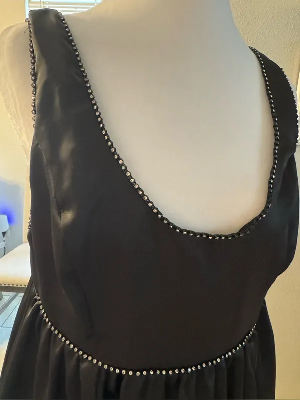 Mustard Seed black rhinestone trimmed hoco party dress - Image 2