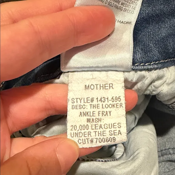 Women’s Mother The Looker Ankle Fray Jeans Wash 20,000 Leagues Under The Sea - Image 8