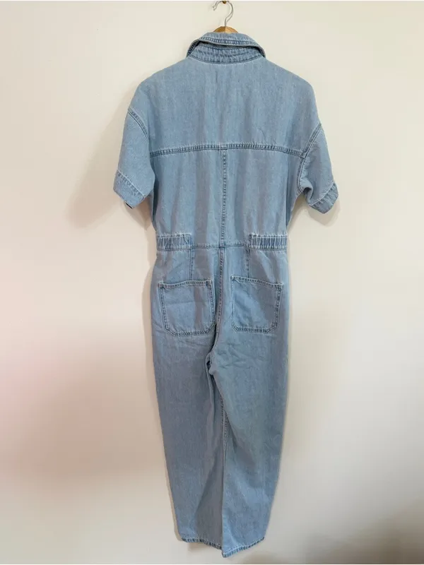Free People Denim Jumpsuit Size Small Merci - Image 6