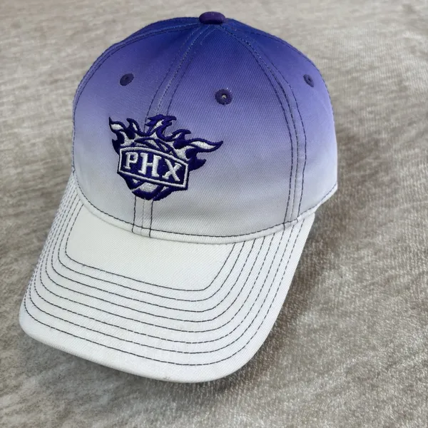 VTG Phoenix Suns Adidas Women NBA Ombre White Purple Bling Logo Y2K Cap‎ Hat - Image 2