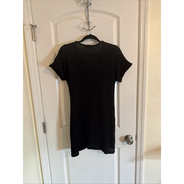 CUPSHE Waffle Knit Twisted Beach Dress / Cover-Up Black Size Small NWT - Image 3