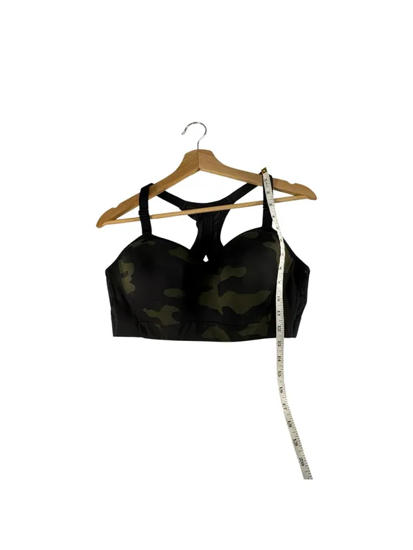 All In Motion Sports Bra Large Green Camo Padded Racerback Mesh Athletic - Image 8