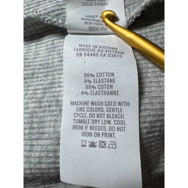 Aerie Ribbed Bustier‎ Mini Dress Grey Cotton Blend Sleeveless Bodycon XL - Image 5