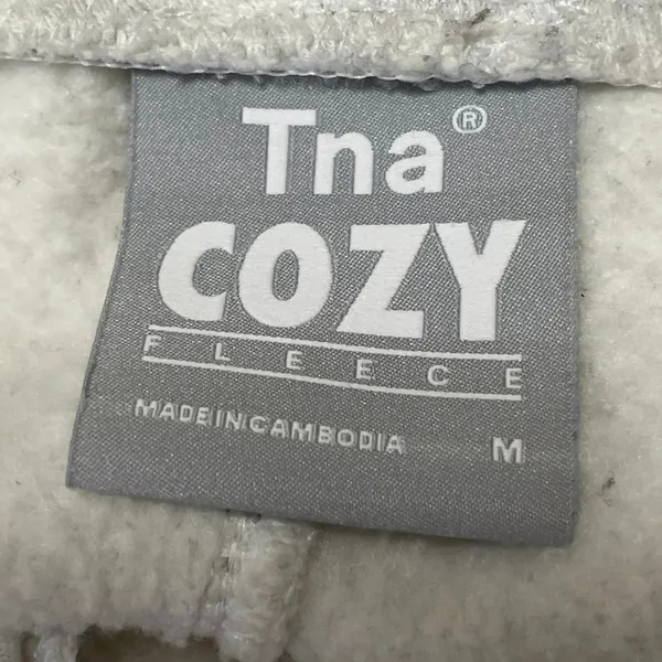 Aritzia Tna Cozy Fleece Women's Gray Drawstring Elastic Waist Lounge Shorts Sz M - Image 4