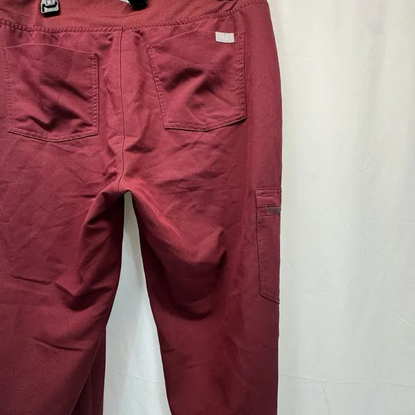 FIGS Scrub Pants Womens M Burgundy Technical Collection Cargo Nurse Jogger - Image 8