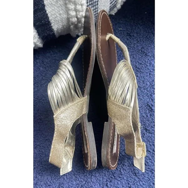 Steve Madden “Stacie” Strappy Gold Sandal Boho Peasant Bohemian Festival Size 8 - Image 6